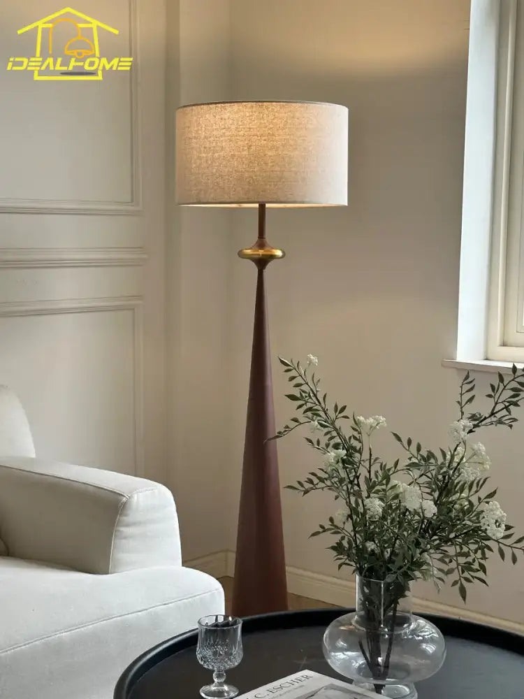 Wabi-sabi black and gold iron art floor lamp for living room