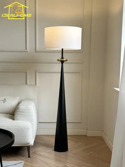 Wabi-sabi black and gold iron art floor lamp for living room