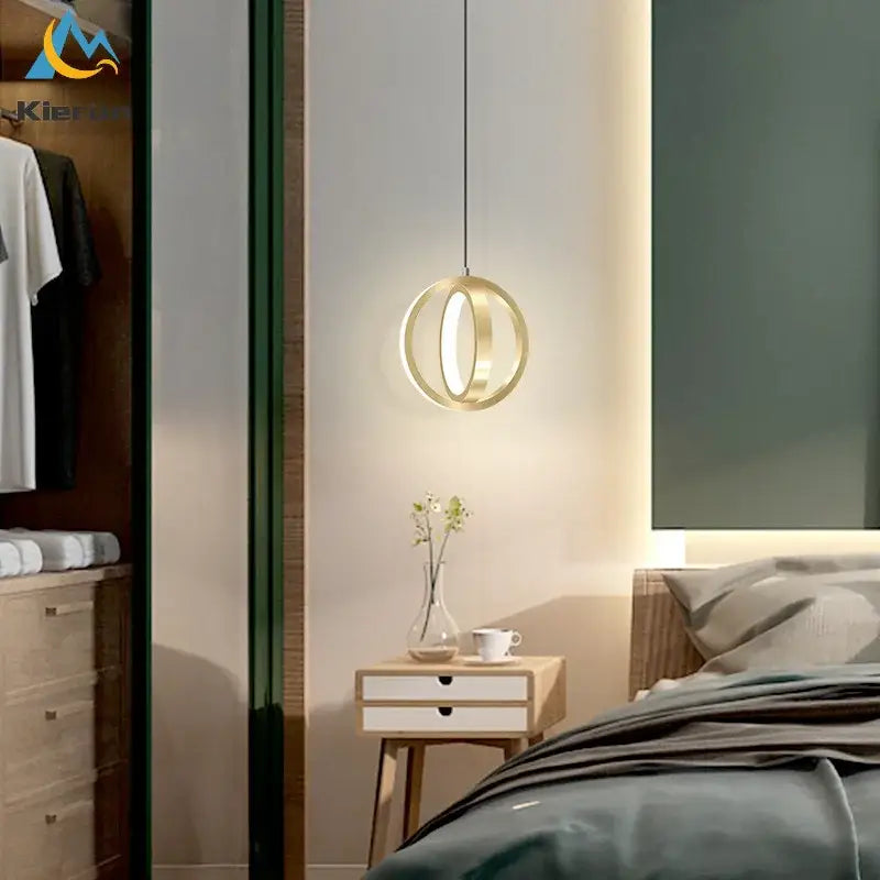 Modern gold led iron art small chandelier for living room