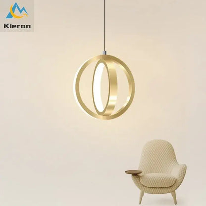 Modern gold led iron art small chandelier for living room