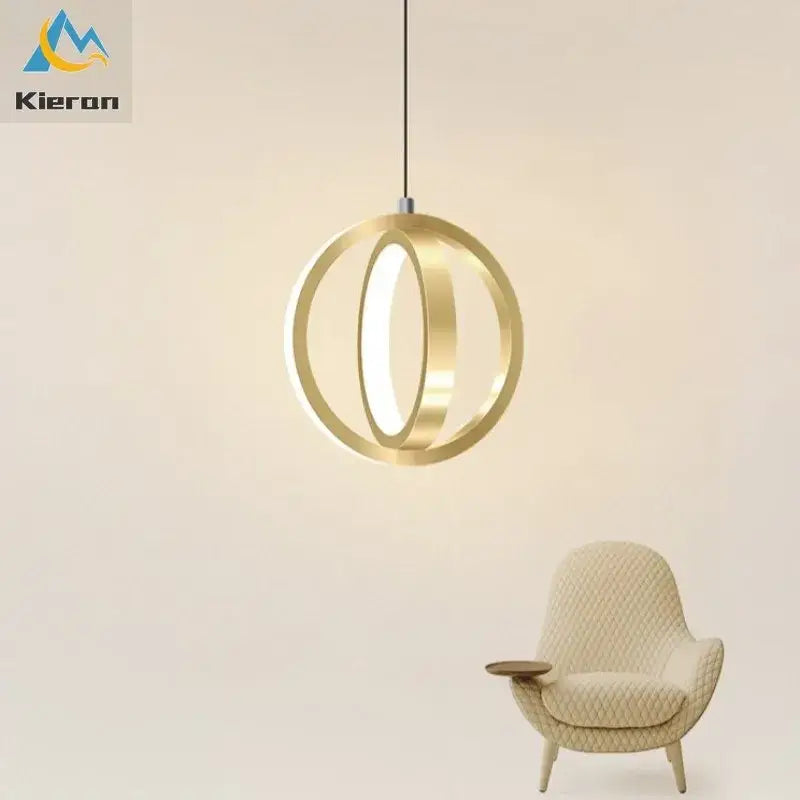 Modern gold led iron art small chandelier for living room