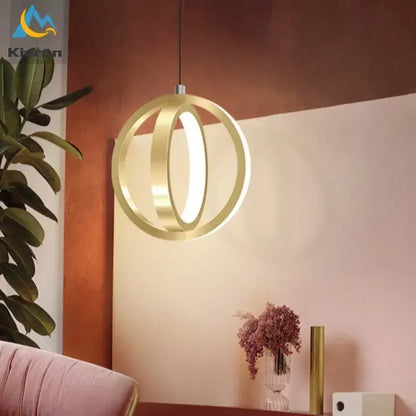 Modern gold led iron art small chandelier for living room