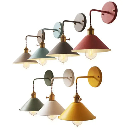 Vintage pastel wall light with brass fixture – bedroom led iron art