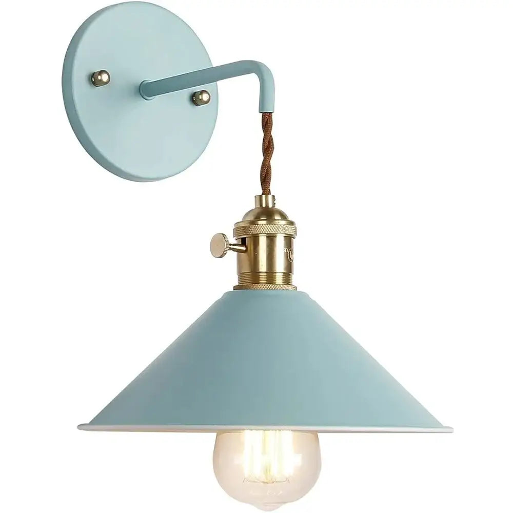 Vintage pastel wall light with brass fixture – bedroom led iron art
