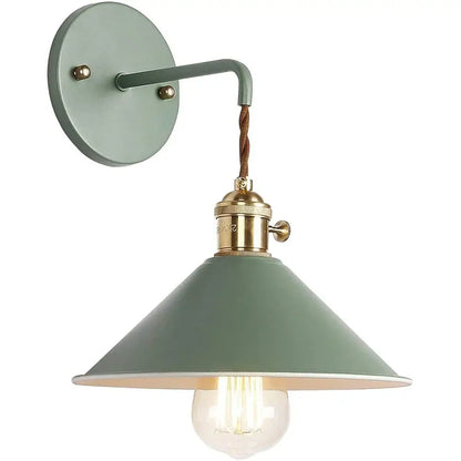 Vintage pastel wall light with brass fixture – bedroom led iron art