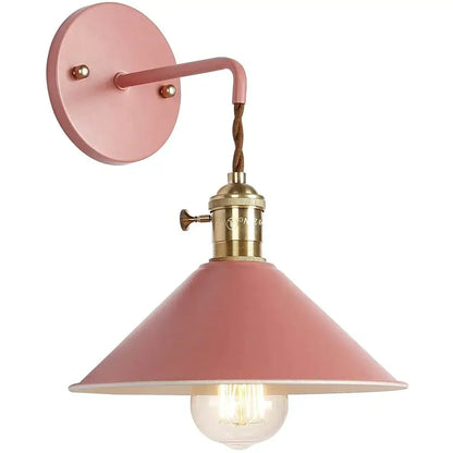 Vintage pastel wall light with brass fixture – bedroom led iron art