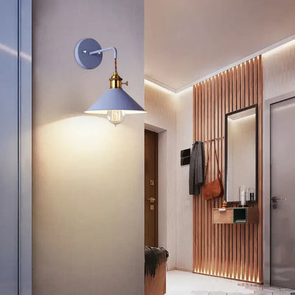 Vintage pastel wall light with brass fixture – bedroom led iron art
