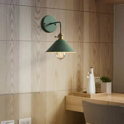 Vintage pastel wall light with brass fixture – bedroom led iron art