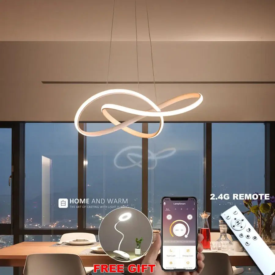 Modern white led irregular pendant light dining room