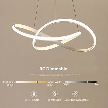 Modern white led irregular pendant light dining room