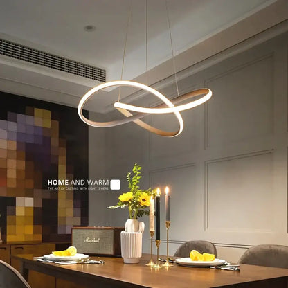 Modern white led irregular pendant light dining room