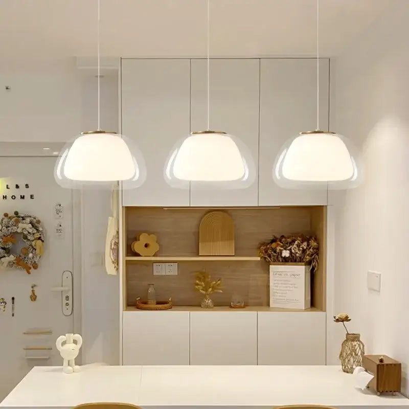 Modern led jelly glass pendant light for dining room