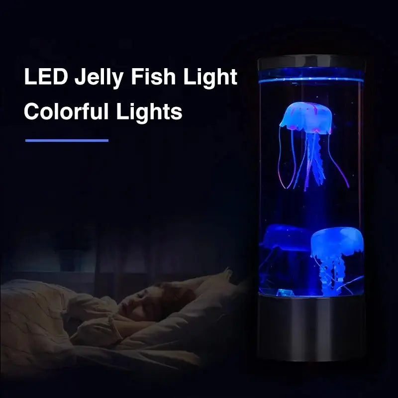 Color changing led jellyfish lamp bedroom aquarium mood light