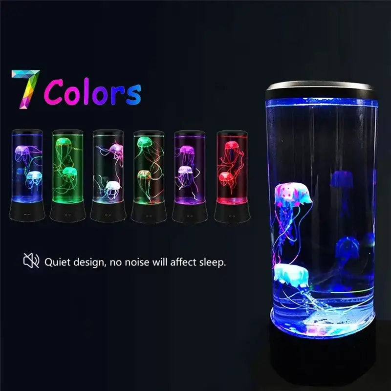 Color changing led jellyfish lamp bedroom aquarium mood light