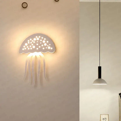 Modern white led jellyfish wall lamp bedroom sconce
