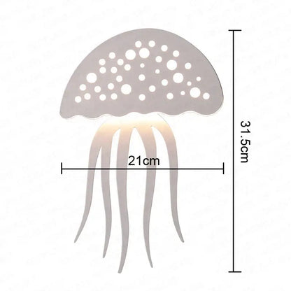 Modern white led jellyfish wall lamp bedroom sconce