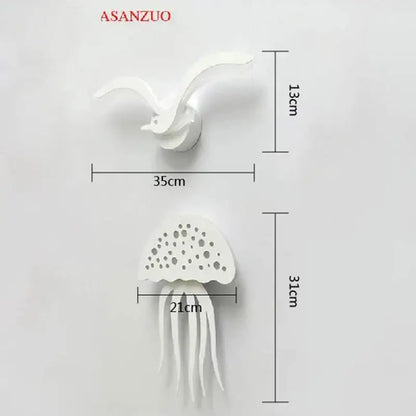 Modern led jellyfish wall sconce set for living room playful designs