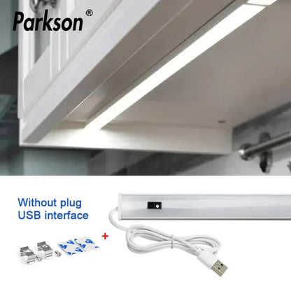 Sleek white led kitchen cabinet light with motion sensor