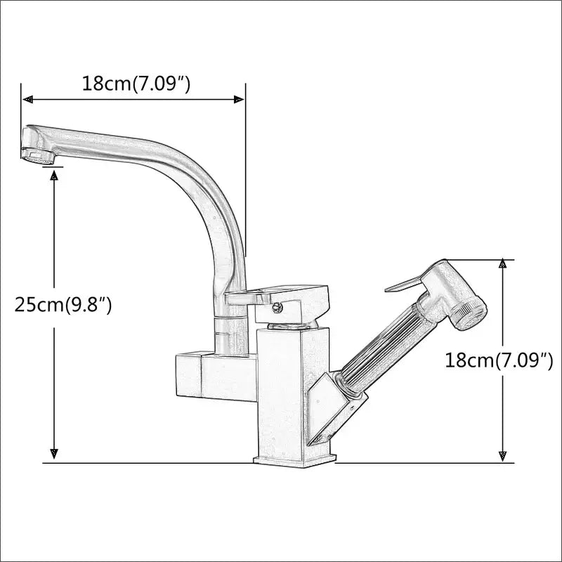 Modern stainless steel led kitchen faucet mixer with pull out spray