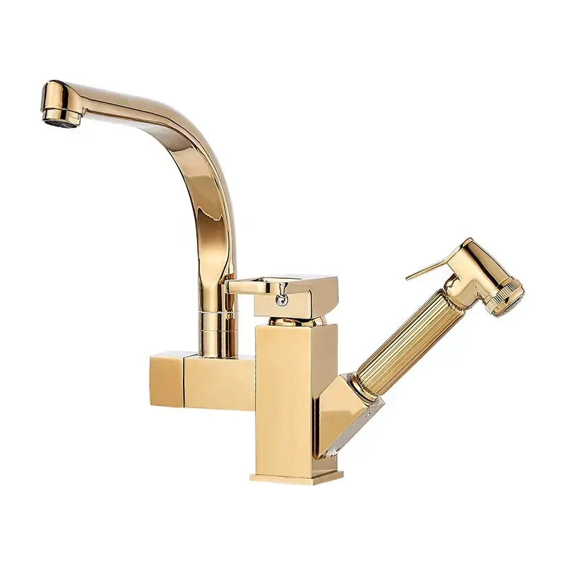 Modern stainless steel led kitchen faucet mixer with pull out spray