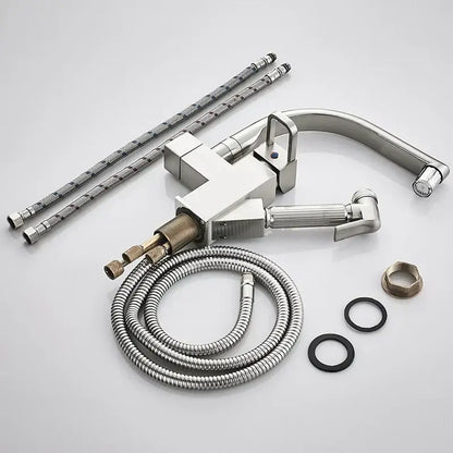 Modern stainless steel led kitchen faucet with pull out sprayer