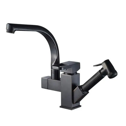 Modern stainless steel led kitchen faucet with pull out sprayer