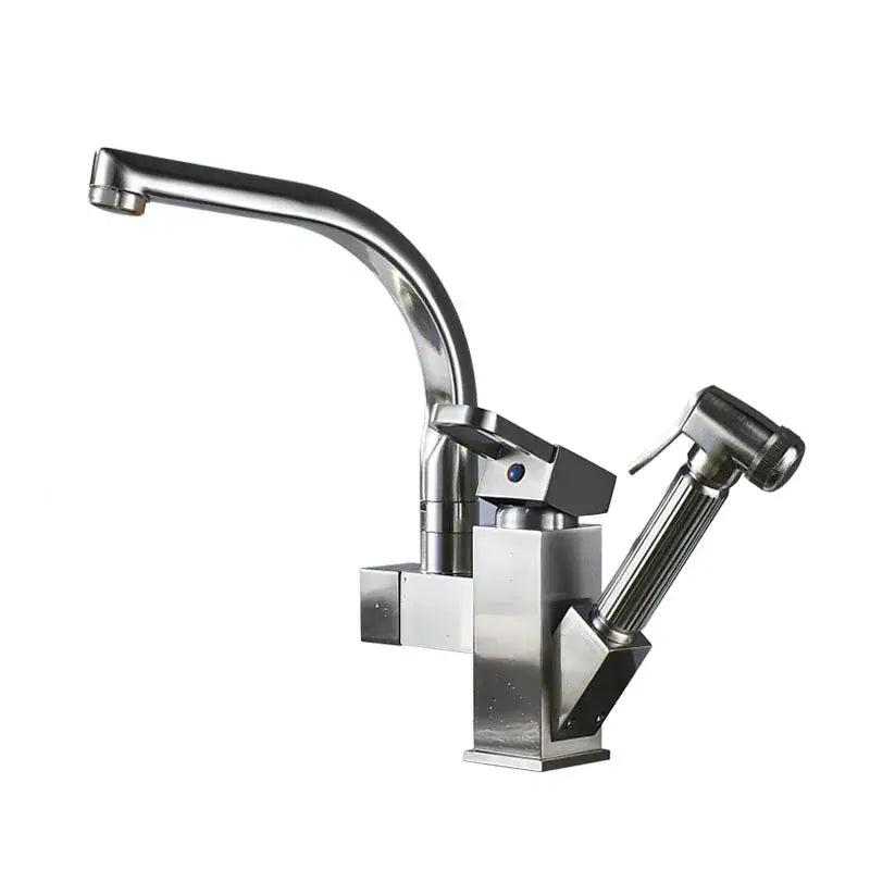 Modern stainless steel led kitchen faucet with pull out sprayer
