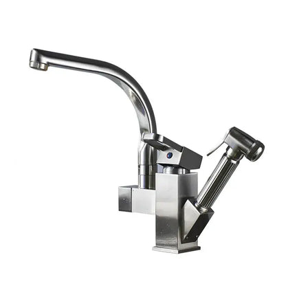 Modern stainless steel led kitchen faucet with pull out sprayer
