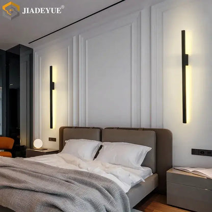 Modern black long wall lamp – living room led light fixture