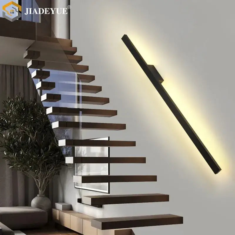 Modern black long wall lamp – living room led light fixture
