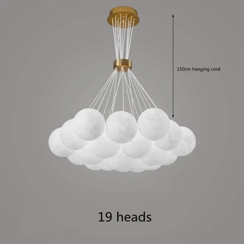 led lunar ball cloud chandelier living room light