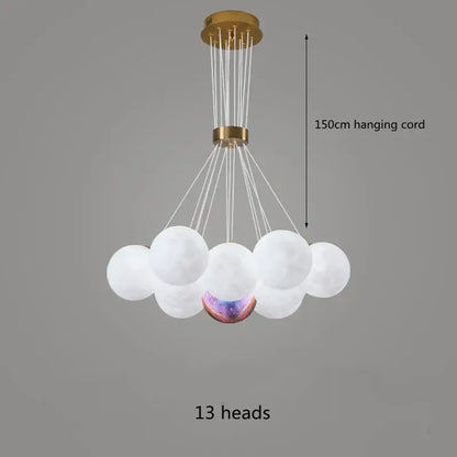 led lunar ball cloud chandelier living room light
