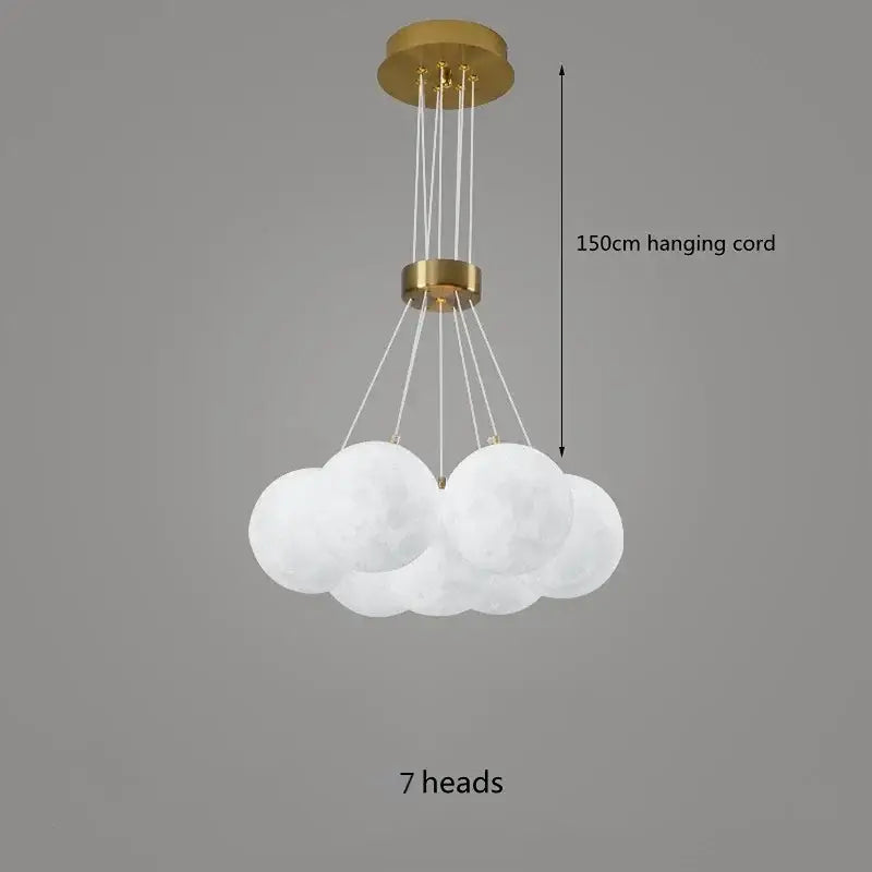 led lunar ball cloud chandelier living room light