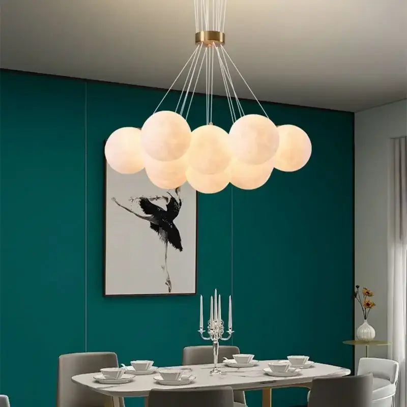 led lunar ball cloud chandelier living room light