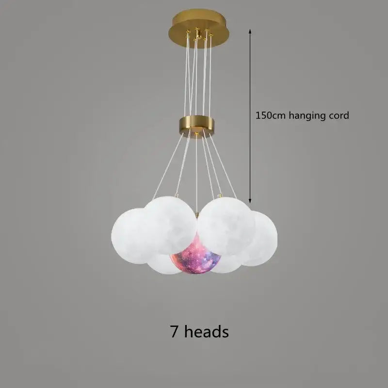 led lunar ball cloud chandelier living room light