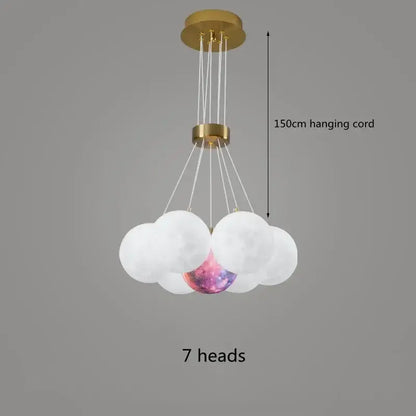 led lunar ball cloud chandelier living room light