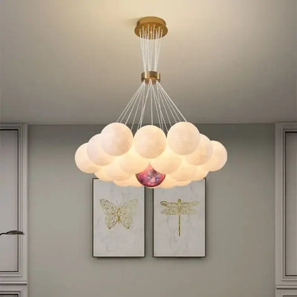 led lunar ball cloud chandelier living room light