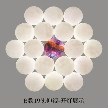 led lunar ball cloud chandelier living room light