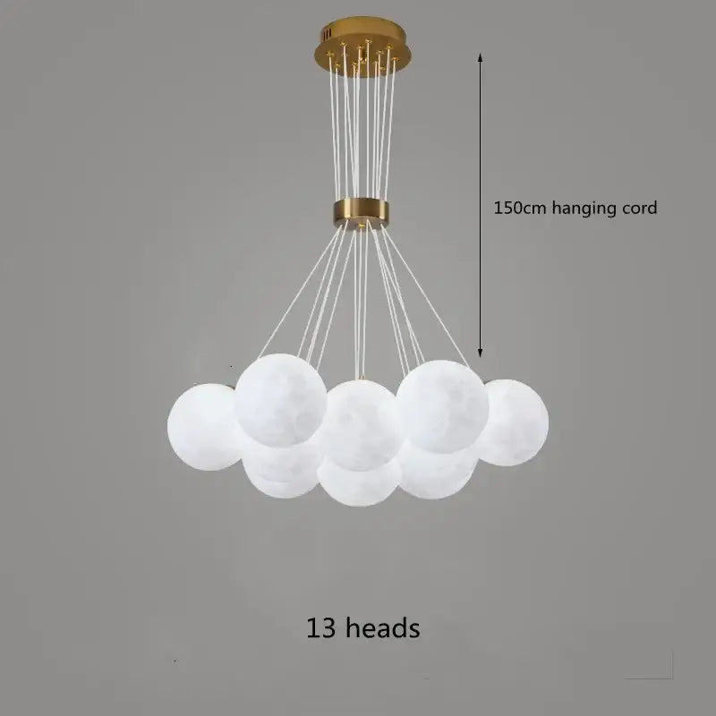 led lunar ball cloud chandelier living room light