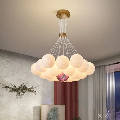 led lunar ball cloud chandelier living room light