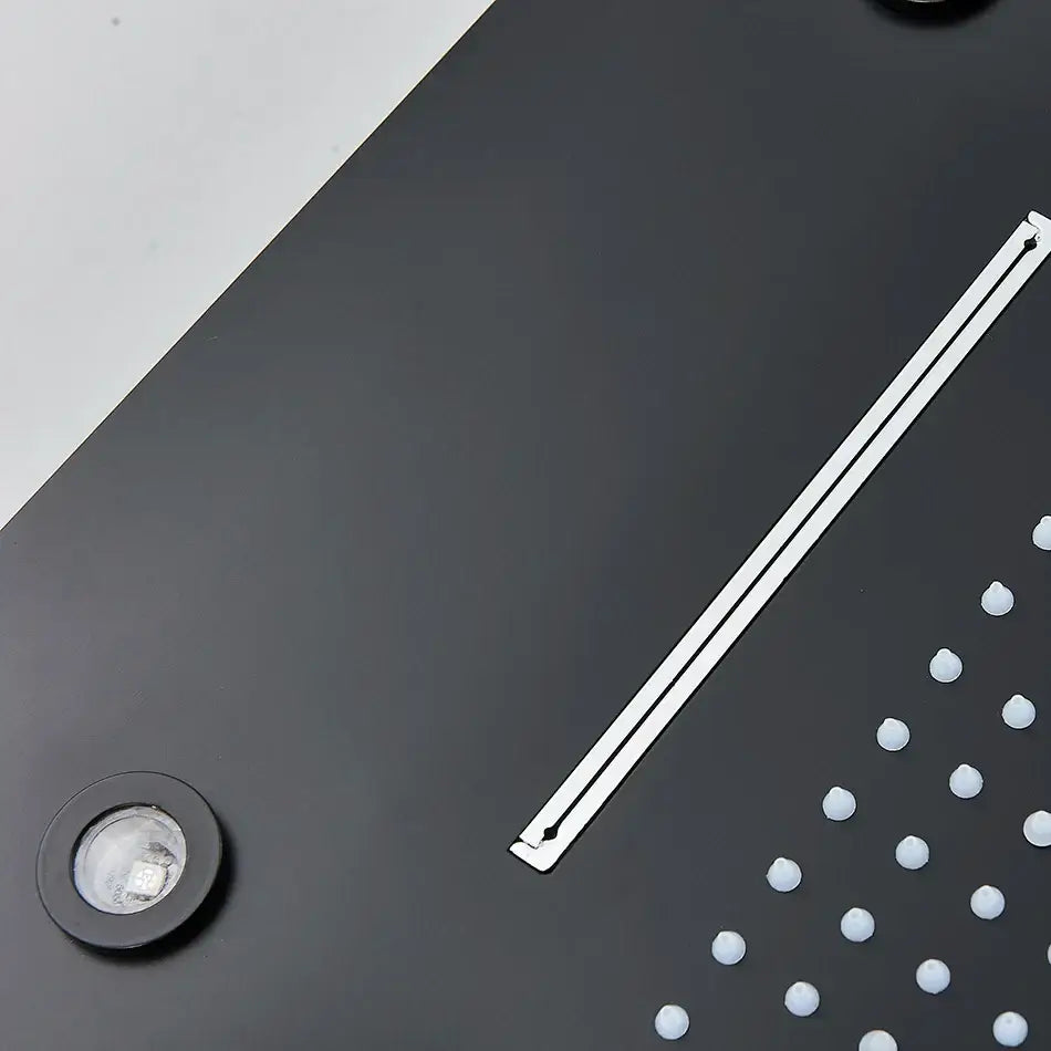 Luxury black led waterfall shower head bathroom rainfall led