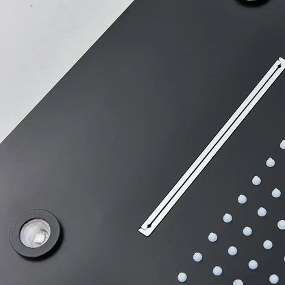 Luxury black led waterfall shower head bathroom rainfall led
