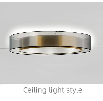 Modern led luxury chandelier circular glass pendant bedroom light