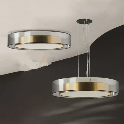 Modern led luxury chandelier circular glass pendant bedroom light