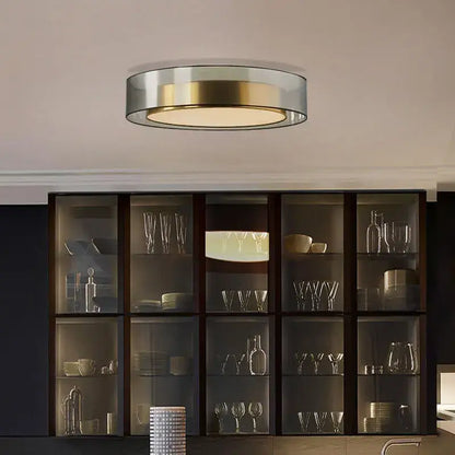 Modern led luxury chandelier circular glass pendant bedroom light