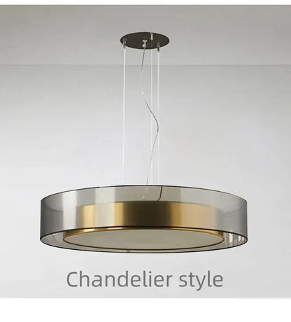 Modern led luxury chandelier circular glass pendant bedroom light