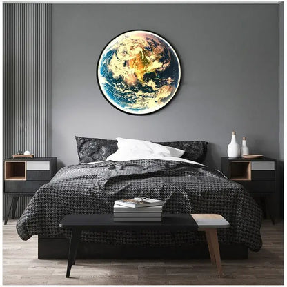 Realistic luxury earth wall lamp for living room art decor