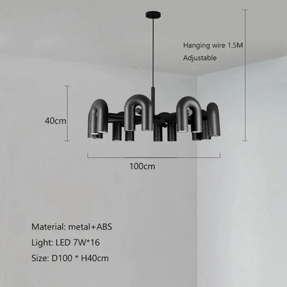 Modern gray led macaron pendant chandelier – dining room u shape light
