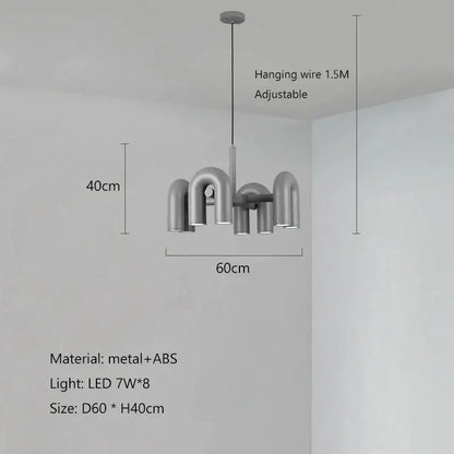 Modern gray led macaron pendant chandelier – dining room u shape light
