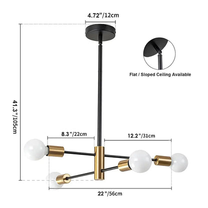 Modern black & gold magic bean chandelier for dining room